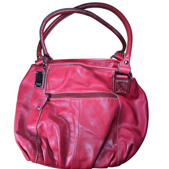 Tignanello Genuine Leather Purse Bag with Matching Wallet Soft Red Leather - Picture 3 of 11